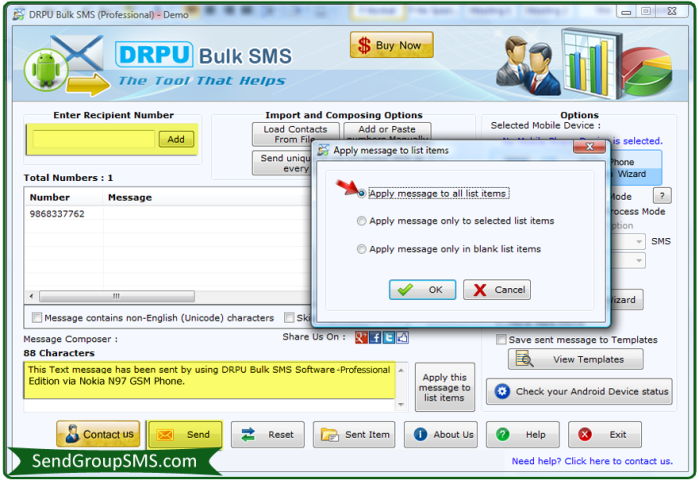 drpu bulk sms sender softawre